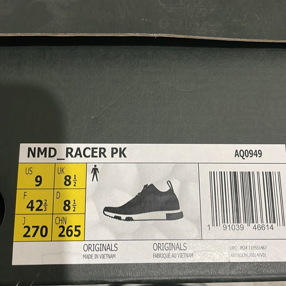 Mens Adidas NMD Racer PK Primeknit Black White Grey - Picture 5 of 5